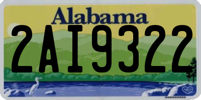 AL license plate 2AI9322