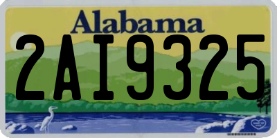 AL license plate 2AI9325