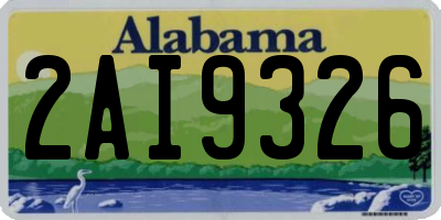 AL license plate 2AI9326