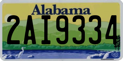 AL license plate 2AI9334
