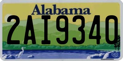 AL license plate 2AI9340