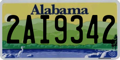 AL license plate 2AI9342