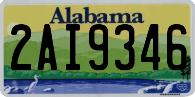 AL license plate 2AI9346