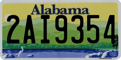 AL license plate 2AI9354