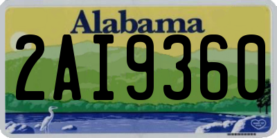 AL license plate 2AI9360