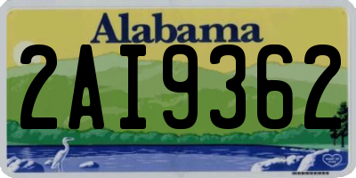 AL license plate 2AI9362