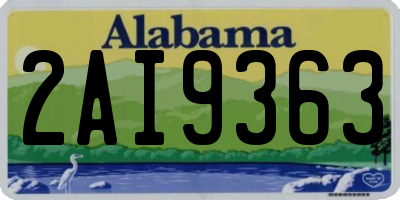 AL license plate 2AI9363