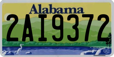 AL license plate 2AI9372