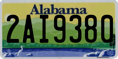 AL license plate 2AI9380