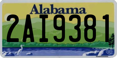 AL license plate 2AI9381