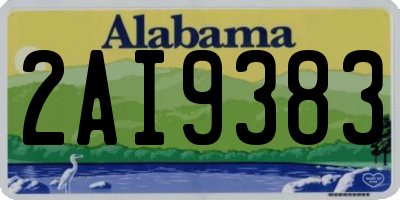 AL license plate 2AI9383