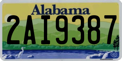 AL license plate 2AI9387