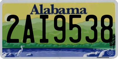 AL license plate 2AI9538