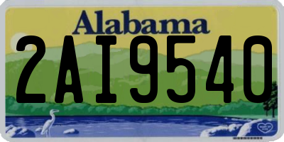 AL license plate 2AI9540