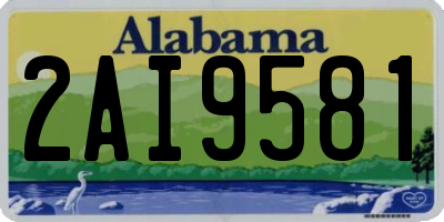 AL license plate 2AI9581
