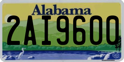 AL license plate 2AI9600