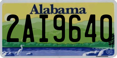AL license plate 2AI9640