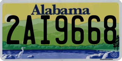 AL license plate 2AI9668