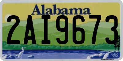 AL license plate 2AI9673