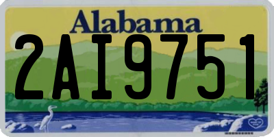 AL license plate 2AI9751