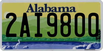 AL license plate 2AI9800