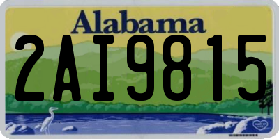 AL license plate 2AI9815