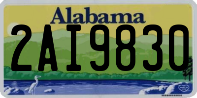 AL license plate 2AI9830
