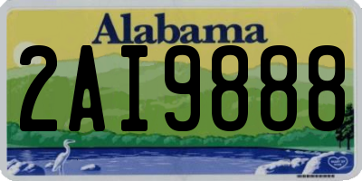 AL license plate 2AI9888