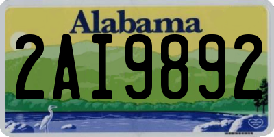 AL license plate 2AI9892