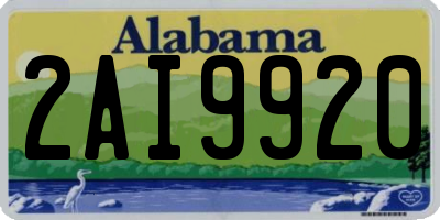 AL license plate 2AI9920