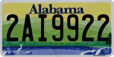 AL license plate 2AI9922