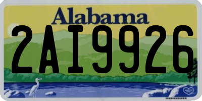 AL license plate 2AI9926