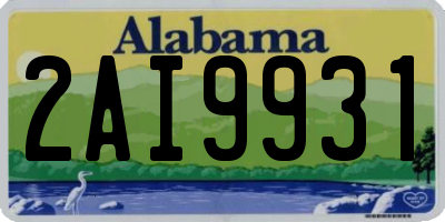 AL license plate 2AI9931