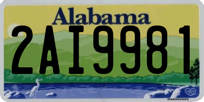 AL license plate 2AI9981