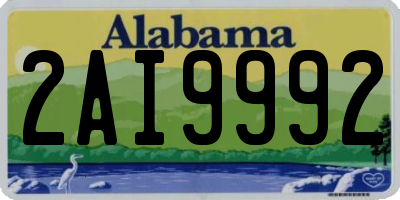AL license plate 2AI9992