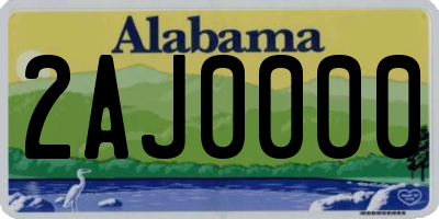 AL license plate 2AJ0000