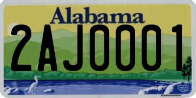 AL license plate 2AJ0001