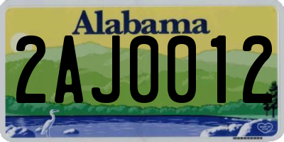AL license plate 2AJ0012