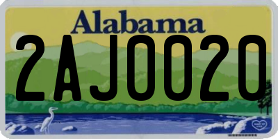 AL license plate 2AJ0020