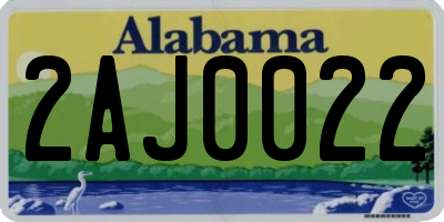 AL license plate 2AJ0022
