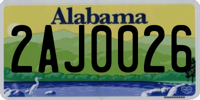 AL license plate 2AJ0026