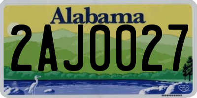 AL license plate 2AJ0027