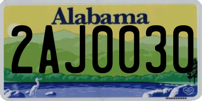 AL license plate 2AJ0030