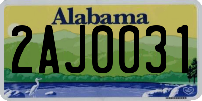 AL license plate 2AJ0031