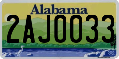AL license plate 2AJ0033