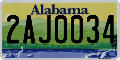 AL license plate 2AJ0034