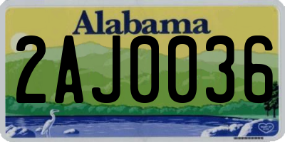 AL license plate 2AJ0036