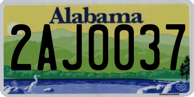 AL license plate 2AJ0037