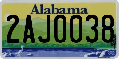 AL license plate 2AJ0038