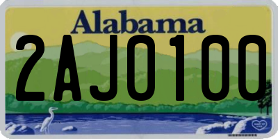AL license plate 2AJ0100